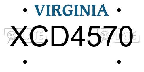 XCD4570 Virginia License Plate