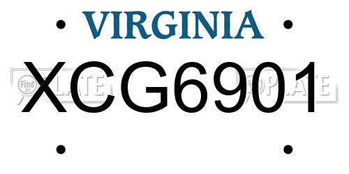 XCG6901 Virginia License Plate