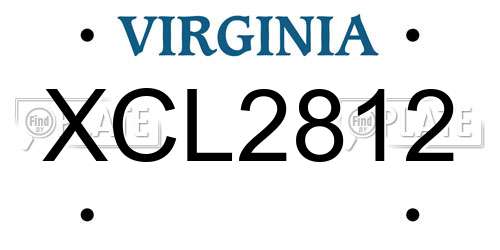 XCL2812 Virginia License Plate