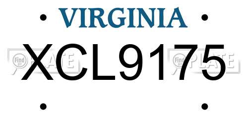 XCL9175 Virginia License Plate