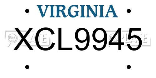 XCL9945 Virginia License Plate