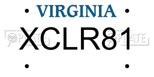 XCLR81 Virginia License Plate