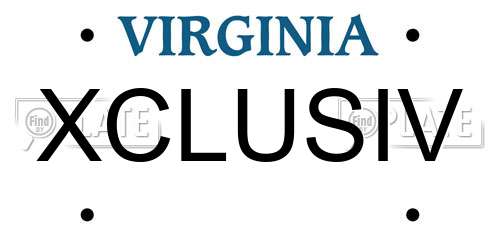 XCLUSIV Virginia License Plate