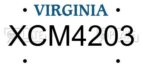 XCM4203 Virginia License Plate