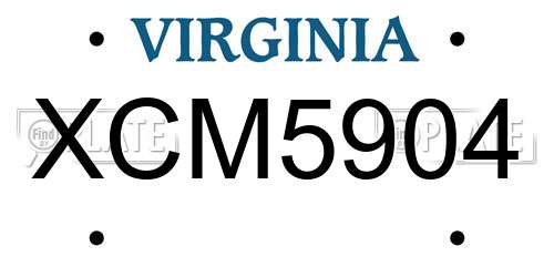 XCM5904 Virginia License Plate