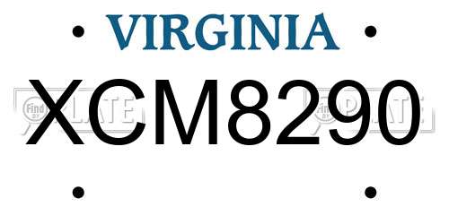 XCM8290 Virginia License Plate