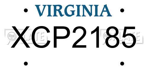 XCP2185 Virginia License Plate