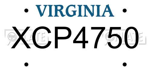 XCP4750 Virginia License Plate