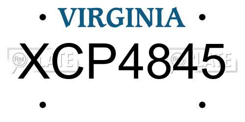 XCP4845 Virginia License Plate
