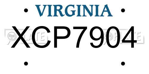 XCP7904 Virginia License Plate