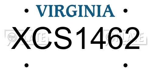 XCS1462 Virginia License Plate
