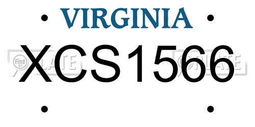 XCS1566 Virginia License Plate