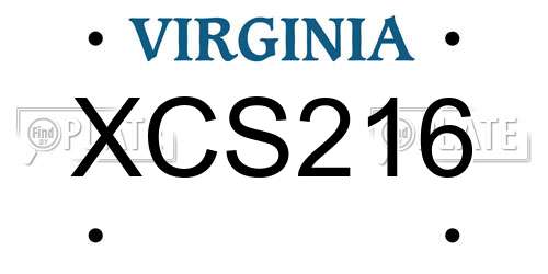 XCS216 Virginia License Plate