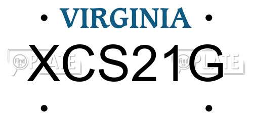 XCS21G Virginia License Plate