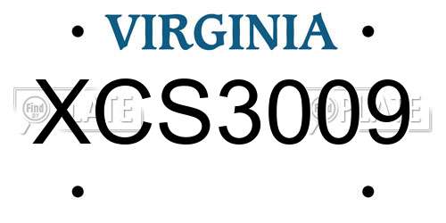 XCS3009 Virginia License Plate
