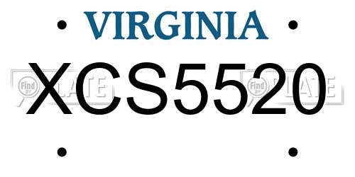 XCS5520 Virginia License Plate