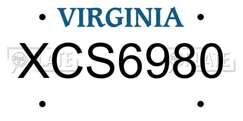 XCS6980 Virginia License Plate