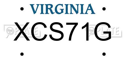 XCS71G Virginia License Plate