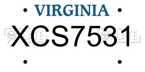 XCS7531 Virginia License Plate