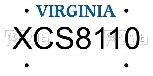 XCS8110 Virginia License Plate