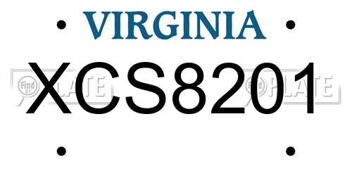 XCS8201 Virginia License Plate