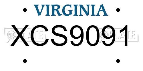 XCS9091 Virginia License Plate