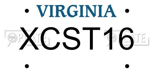 XCST16 Virginia License Plate