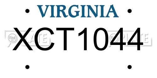 XCT1044 Virginia License Plate