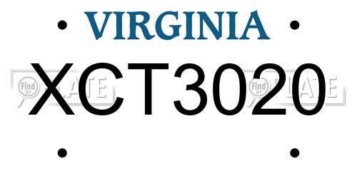 XCT3020 Virginia License Plate