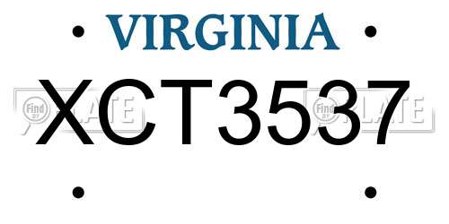 XCT3537 Virginia License Plate