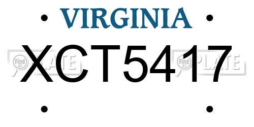 XCT5417 Virginia License Plate