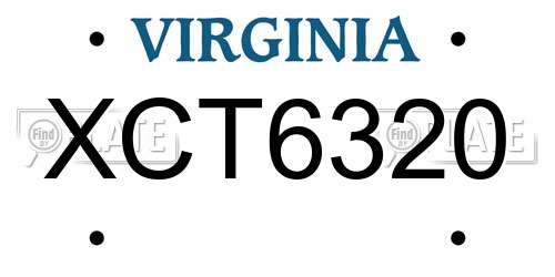 XCT6320 Virginia License Plate
