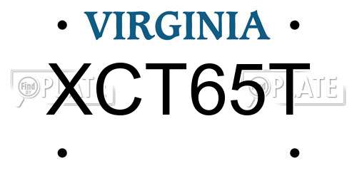 XCT65T Virginia License Plate