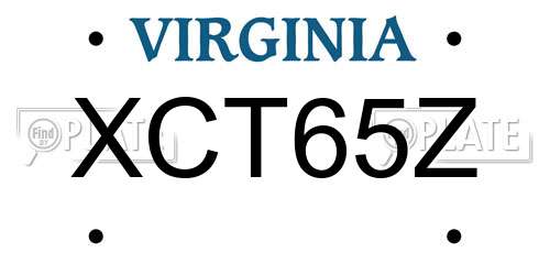 XCT65Z Virginia License Plate