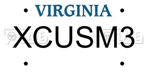 XCUSM3 Virginia License Plate