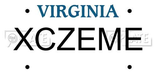 XCZEME Virginia License Plate