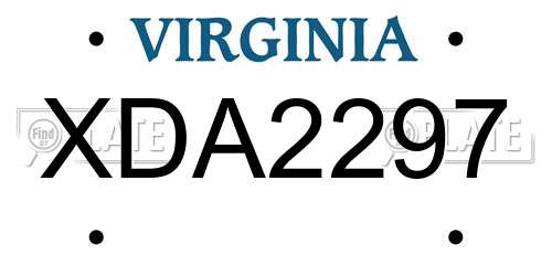 XDA2297 Virginia License Plate
