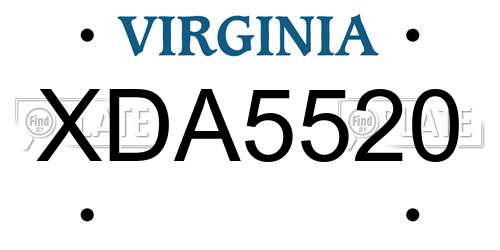 XDA5520 Virginia License Plate