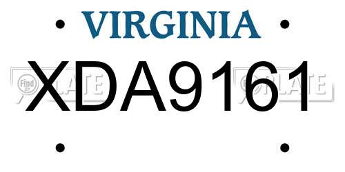 XDA9161 Virginia License Plate