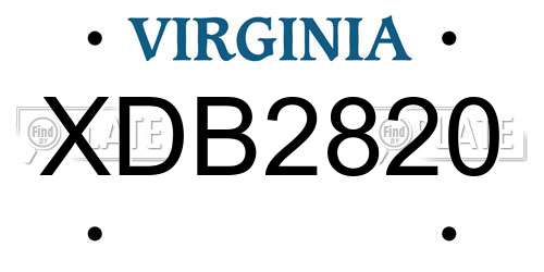 XDB2820 Virginia License Plate