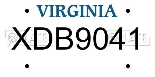 XDB9041 Virginia License Plate