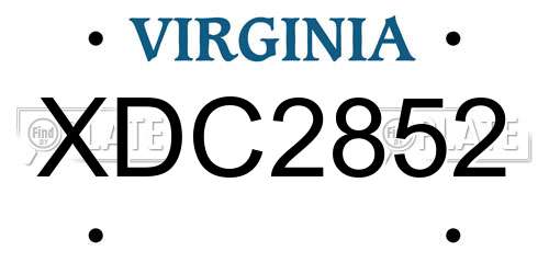 XDC2852 Virginia License Plate