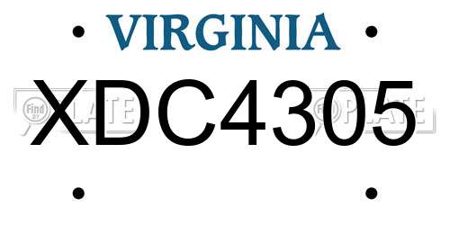 XDC4305 Virginia License Plate