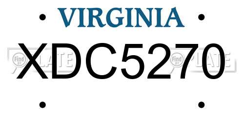 XDC5270 Virginia License Plate