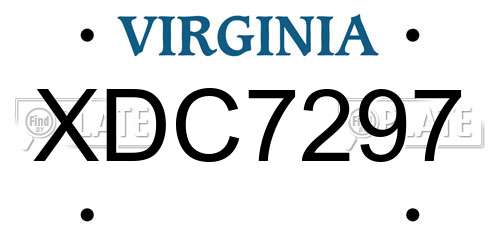 XDC7297 Virginia License Plate