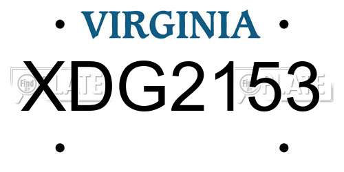XDG2153 Virginia License Plate