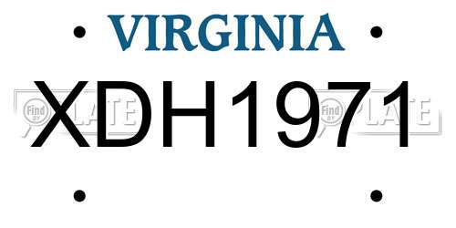 XDH1971 Virginia License Plate