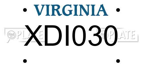 XDI030 Virginia License Plate