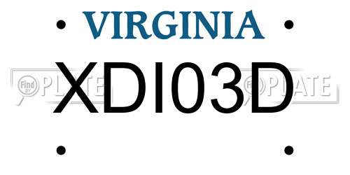 XDI03D Virginia License Plate
