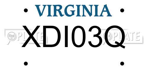 XDI03Q Virginia License Plate